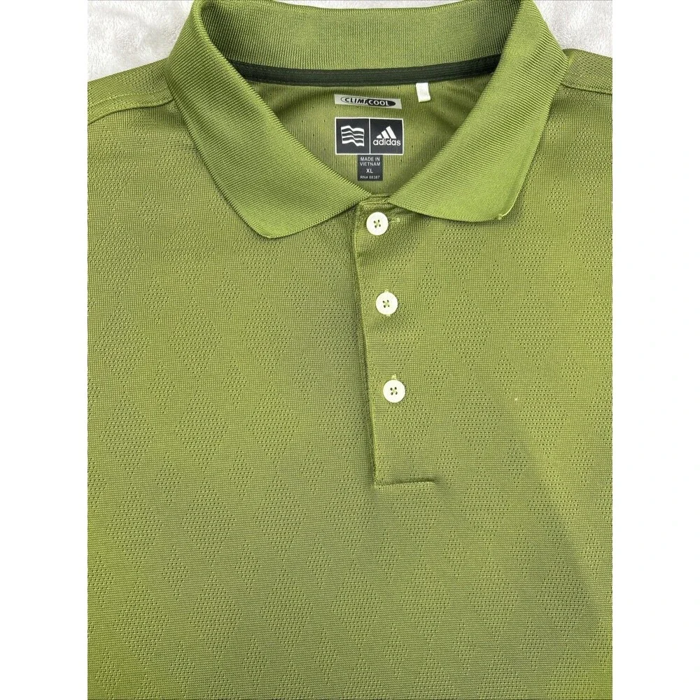 Adidas Golf Climacool Polo Shirt Men’s XL Red Lime Green Set Embroidered - Picture 10 of 13